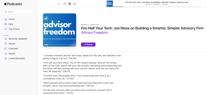 advisor freedom podcast: Fire Half Your Tech