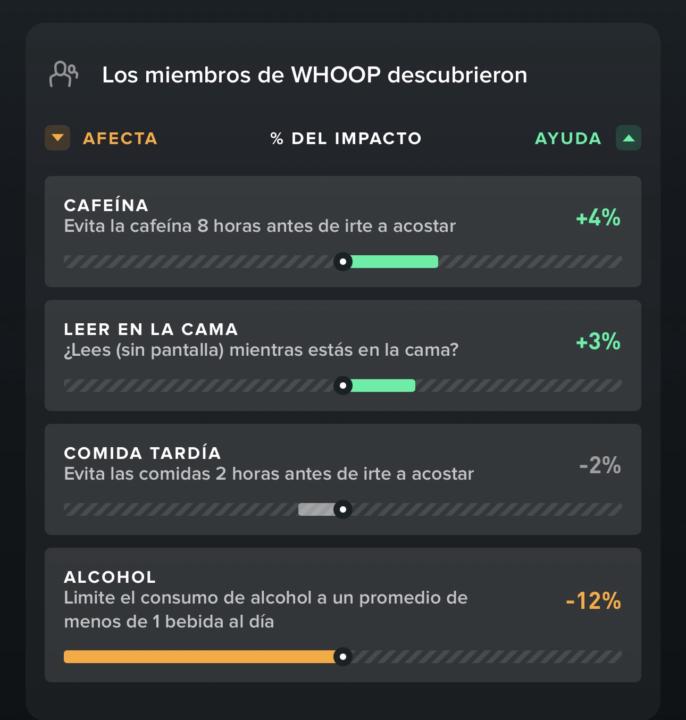Que tanto te afecta o favorecen estas actividades a tu recuperación del sueño? 