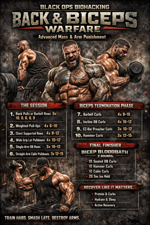 BLACK OPS BIOHACKING  BACK & BICEPS WARFARE