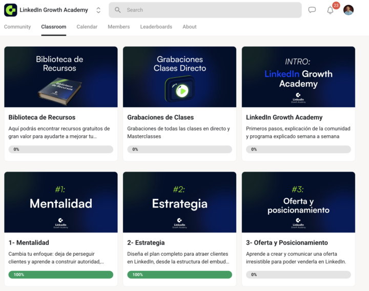 Nueva Sección: Clases Grabadas