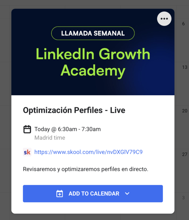 Clase de hoy: Optimización de perfiles en directo