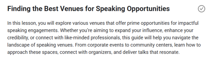 Locating the Ideal Venues for Speaking Engagements