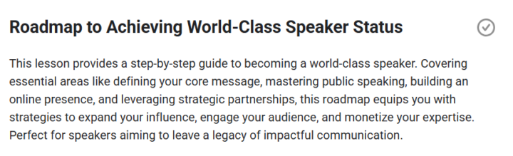 The World-Class Speaking Framework