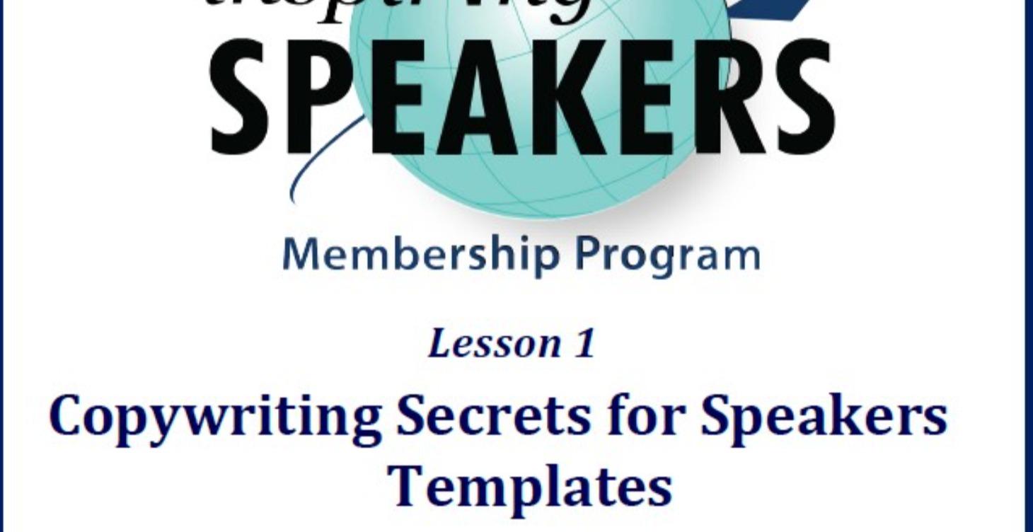 Copywriting Secrets for Speakers Templates