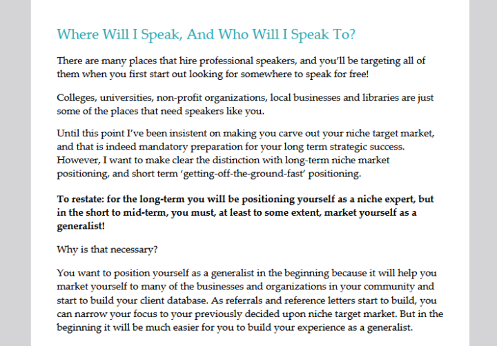Where Will You Speak? And Who Will You Speak To?