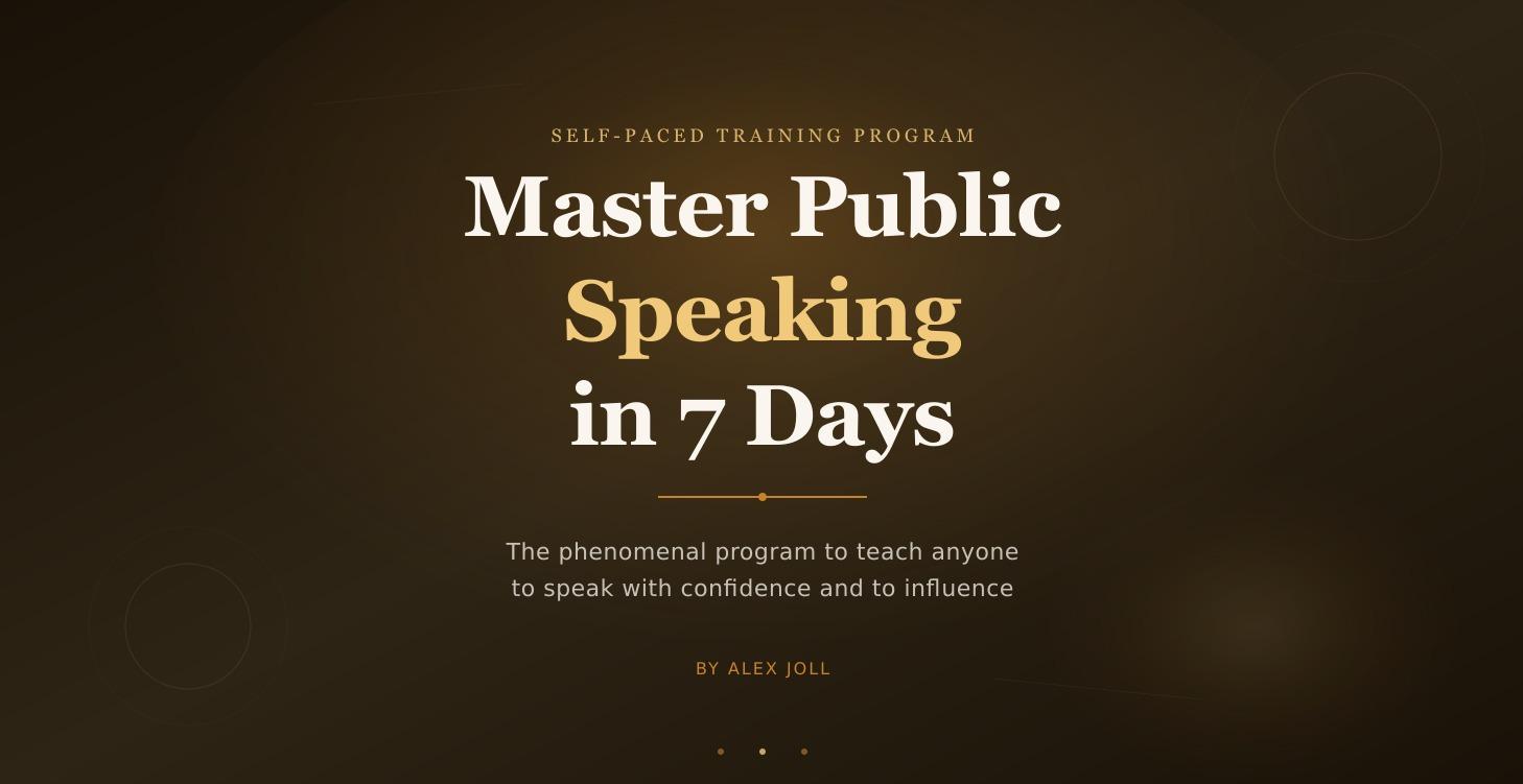 Master Public Speaking in 7 Days