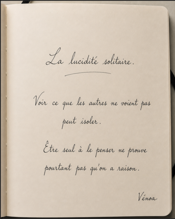 La lucidité solitaire
