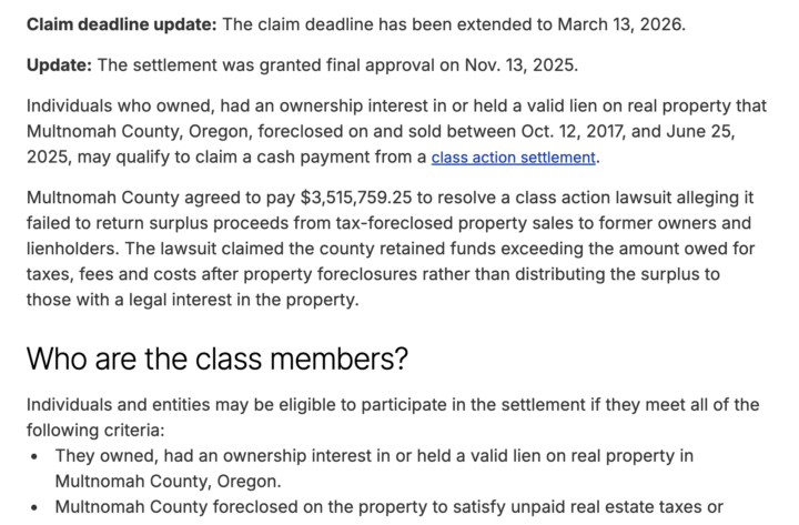 Oregon Ordered to pay $3.5 Million 