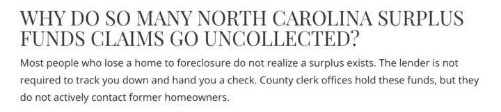 💰 Why So Many NC Surplus Funds Go Unclaimed (Opportunity Breakdown)