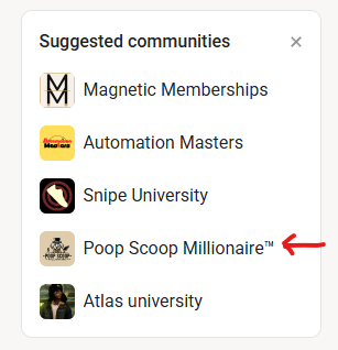 skool's suggested communities...