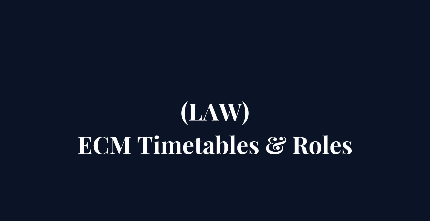 ECM Timetables & Roles