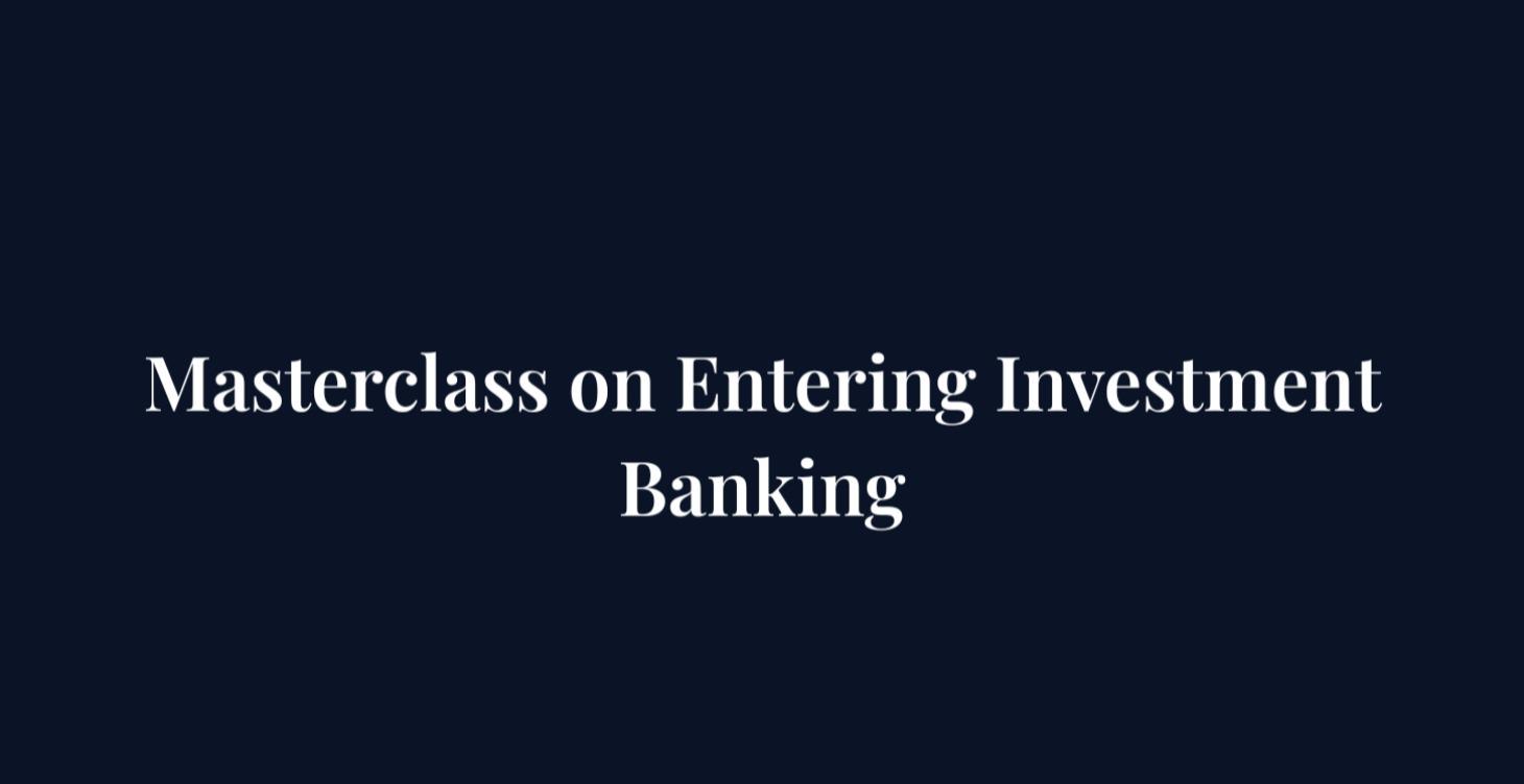 Investment Banking Course