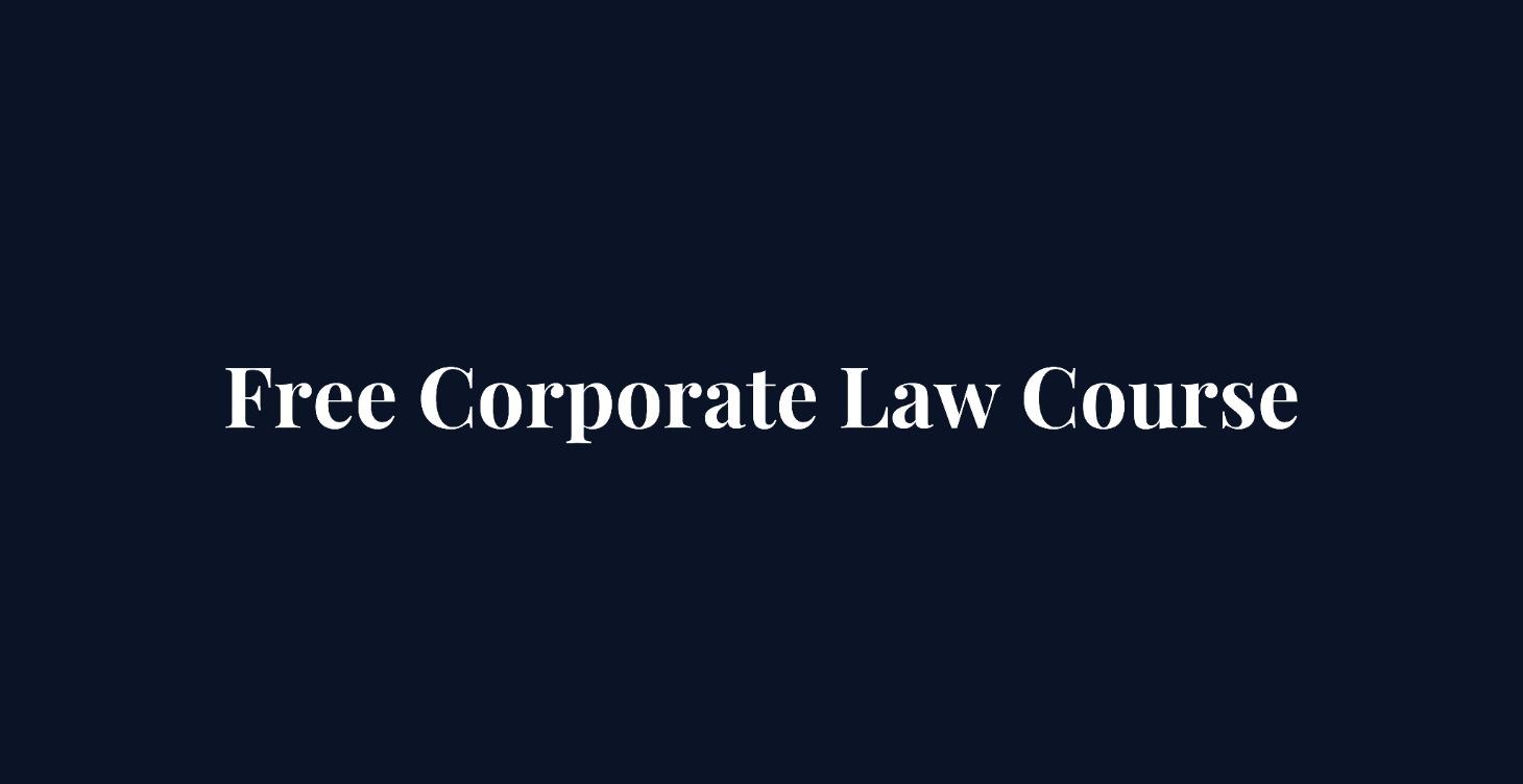 Free Corporate Law Course
