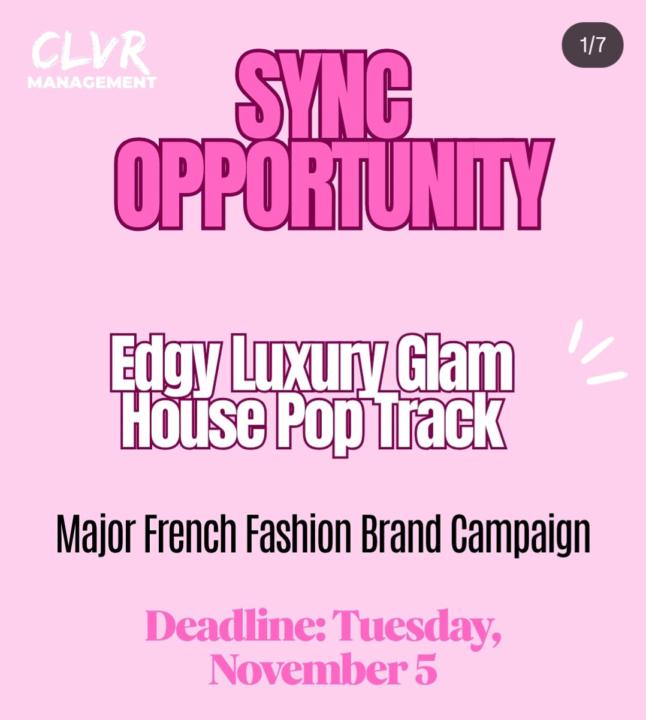 New sync brief (EDGY LUXURY GLAM HOUSE TRACKS WANTED)