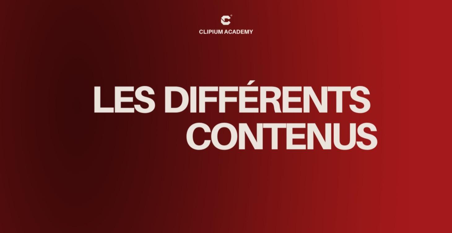 Les différents types de contenu