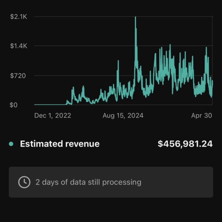 From $0 to $456,981+ in estimated revenue.