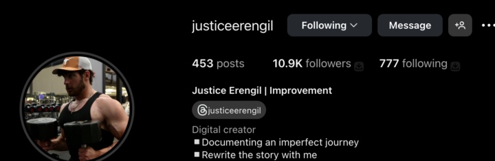 Congratulation to Justice for hitting 10k on Instagram
