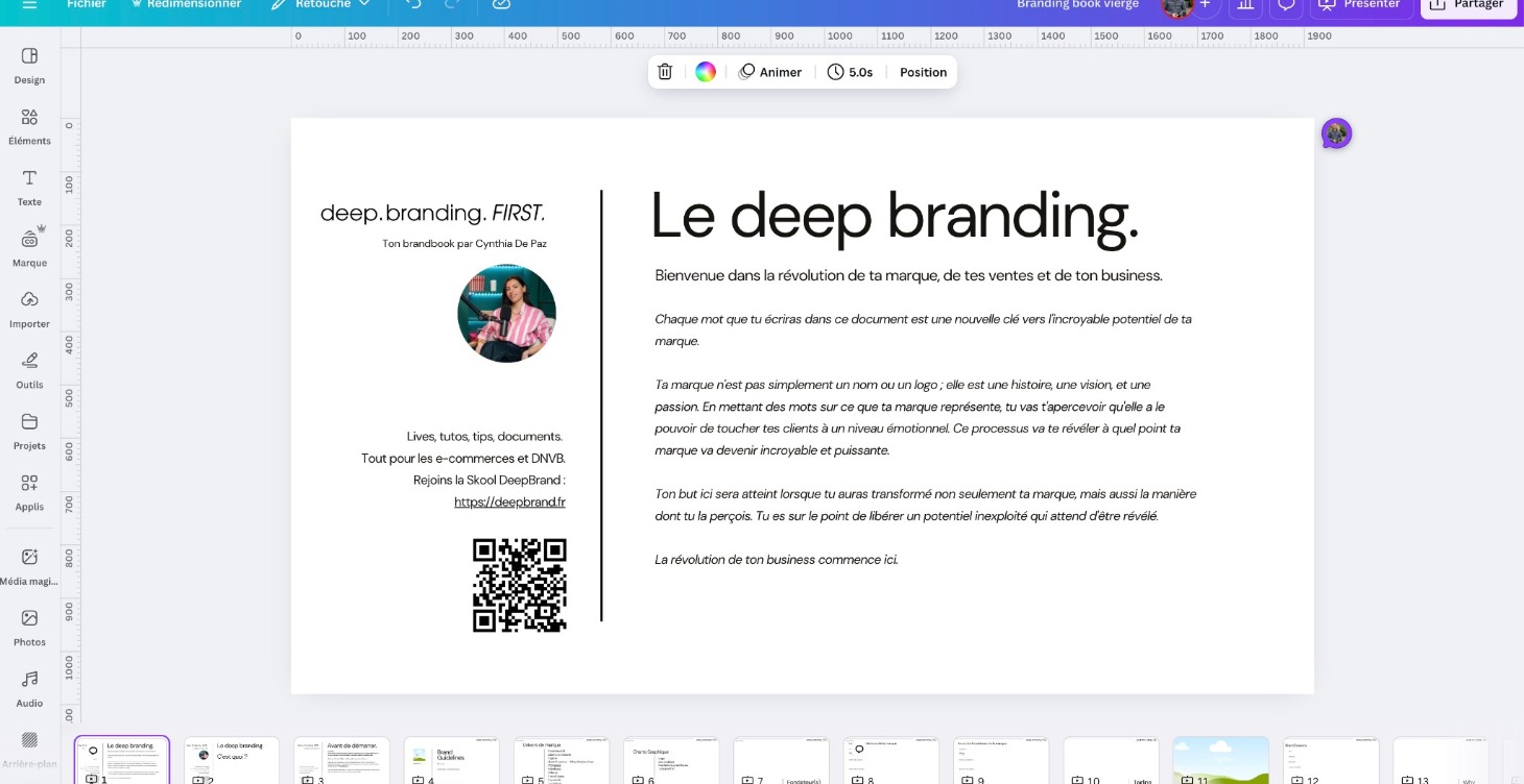 Canva : Le branding book éditable