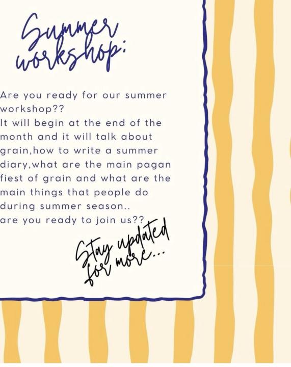 Summer workshop on today..