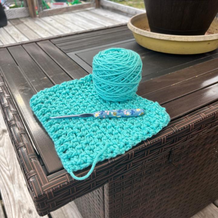 Just a little porch crocheting