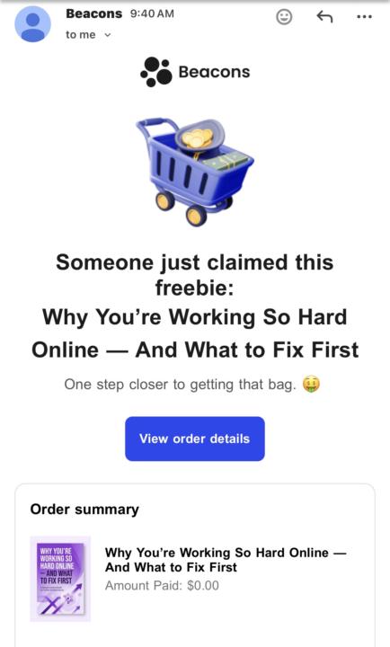 Small win, big encouragement today.