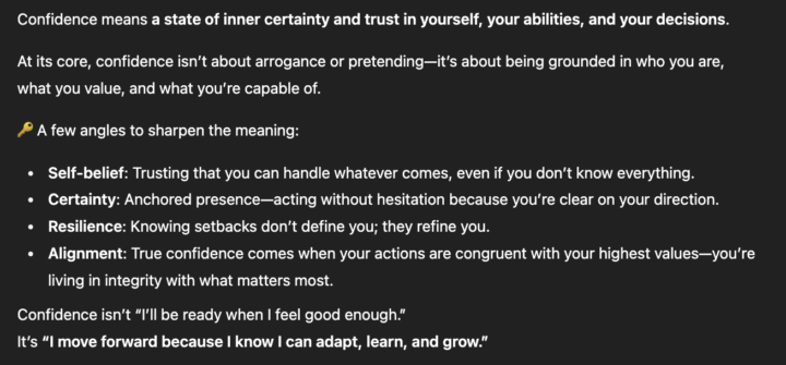 What does confidence actually mean?