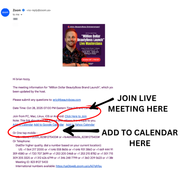 Masterclass Access (check emails from ZOOM)
