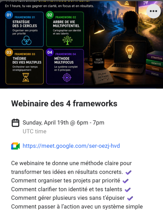 Webinaire des 4 frameworks