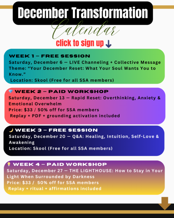 SEE CALENDAR OF EVENTS FOR DECEMBER