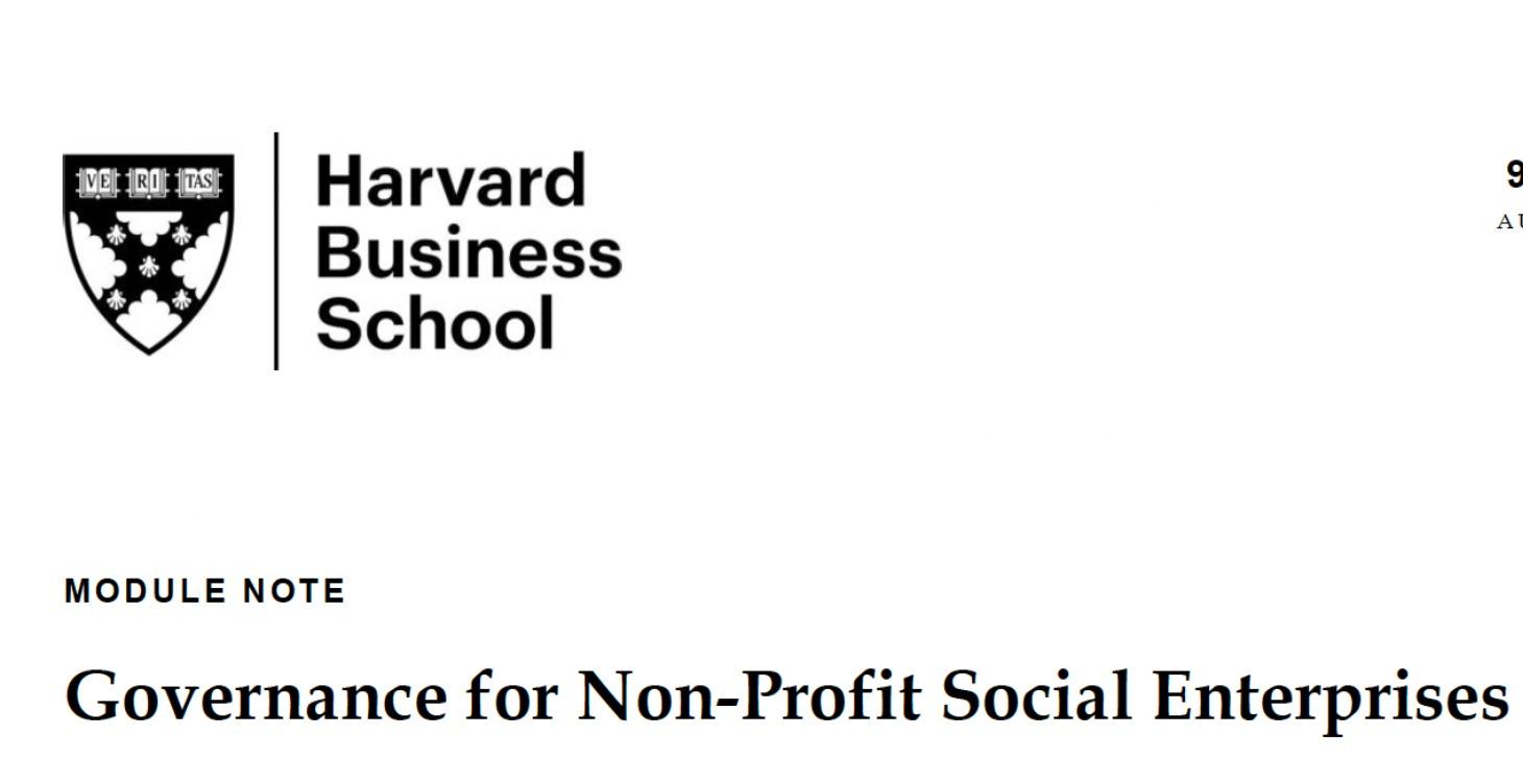 Governance for Non-Profit Social Enterprises