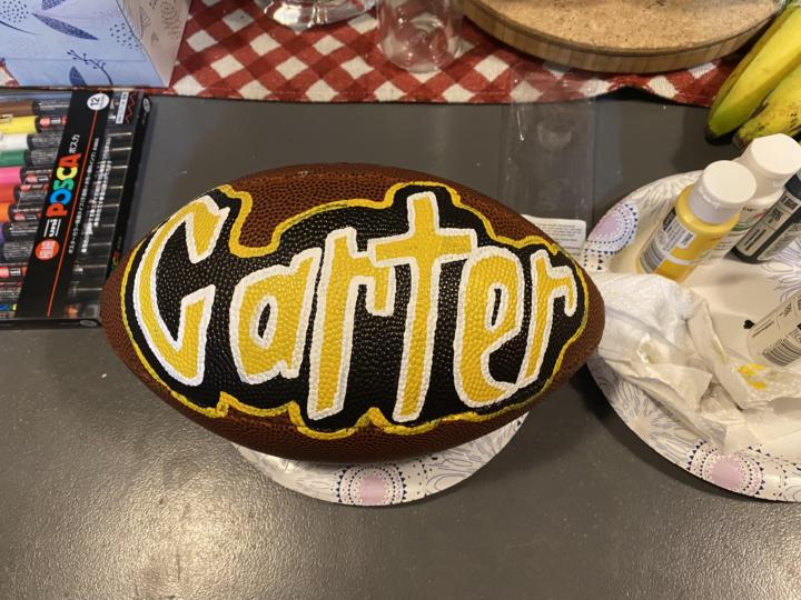 Trying to paint a football.....