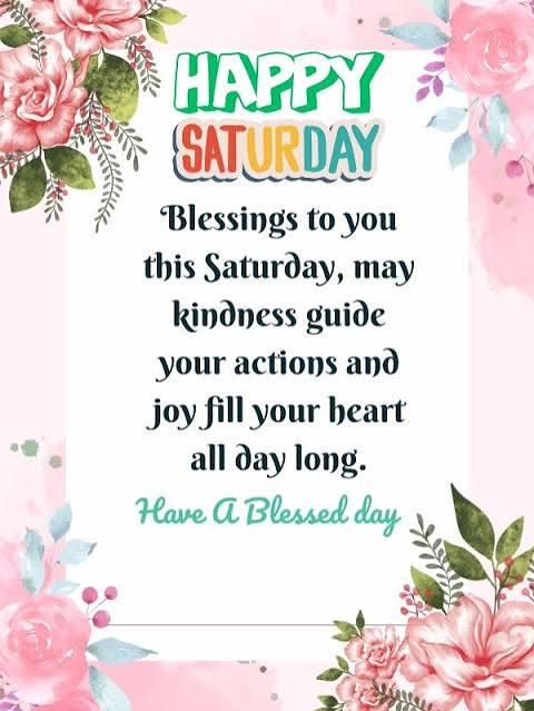SATURDAY BLESSINGS AND PRAYERS 