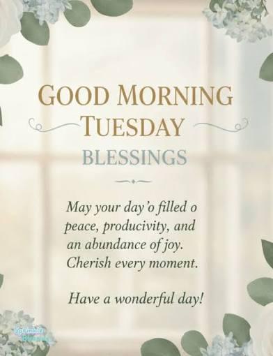 TUESDAY BLESSINGS AND PRAYERS 