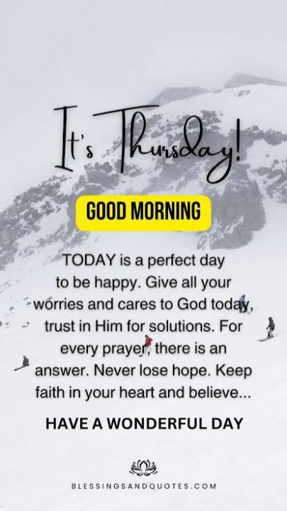 THURSDAY BLESSINGS AND PRAYERS