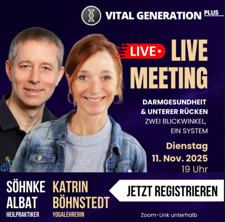 LIVE CALL 11.11. um 19 Uhr:  Darmgesundheit & unterer Rücken – zwei Blickwinkel, ein System