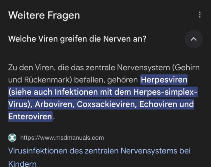 Viren im Körper Ursachen für Nervensystem probleme?