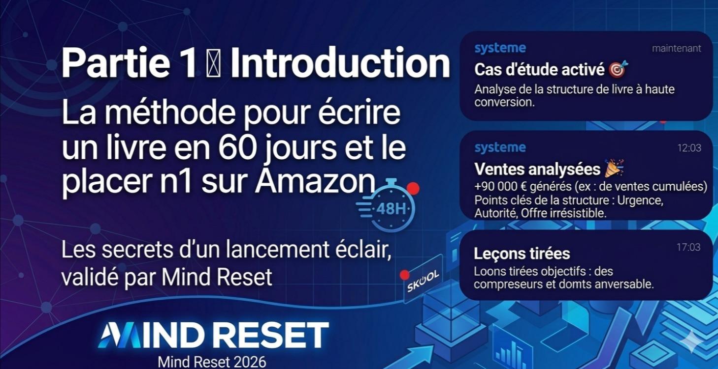 Méthode Ecrire un livre 60 jrs placer sur Amazon