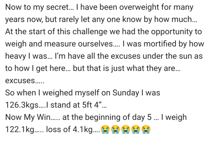 Celebrating Cathy 4.1kg weight loss 🎊
