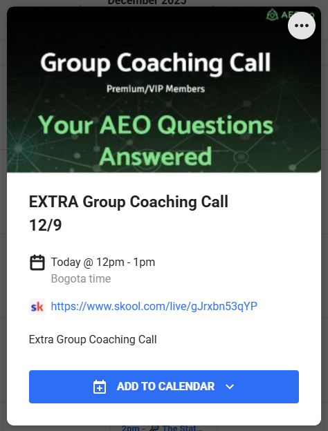 ⏰EXTRA Private Coaching Calls 12/9 & 12/10 12:00PM EST