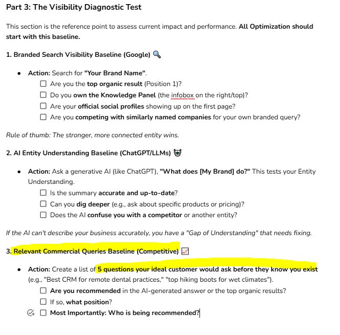 Heather Asks: "Any chance you guys could release an SOP of the process you highlighted in the AEO training of how you tracked AI chat mentions"