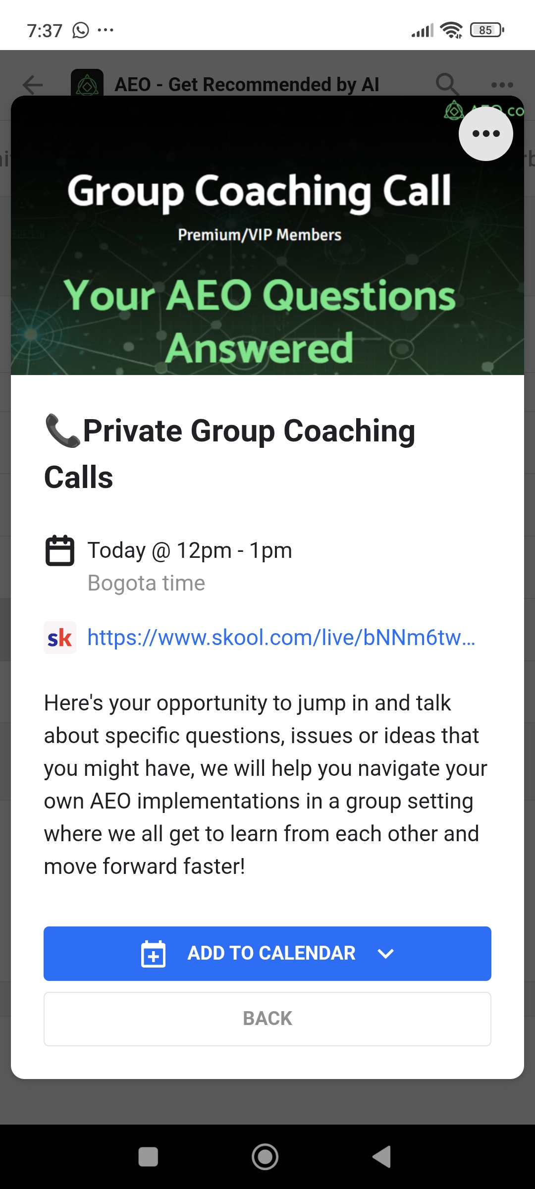 4/20 Private Coaching Call -Cancelled-