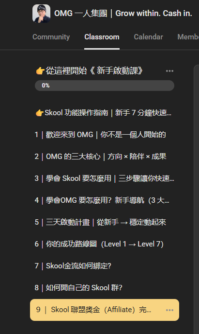 🔥Classroom 已全面升級！新手路線 × 9 大課程一次打開 (291%)