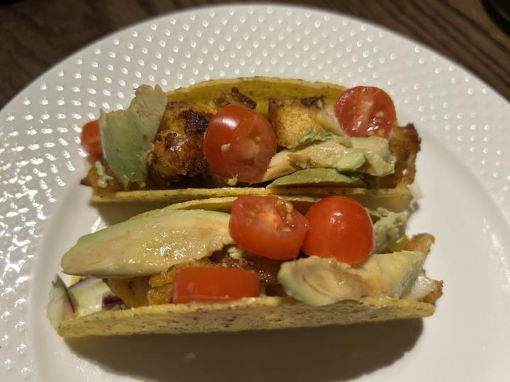 Pickerel Tacos with Purple Cabbage Slaw