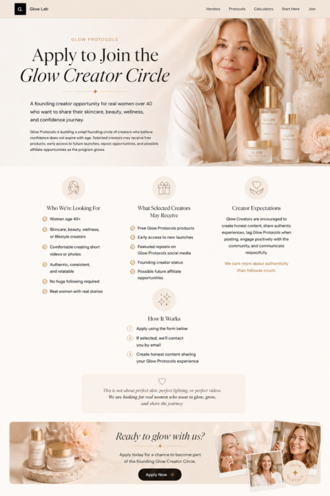 Apply to Join the Glow Creator Circle