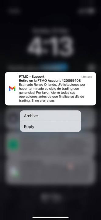 Primer retiro de la cuenta del reto 100k