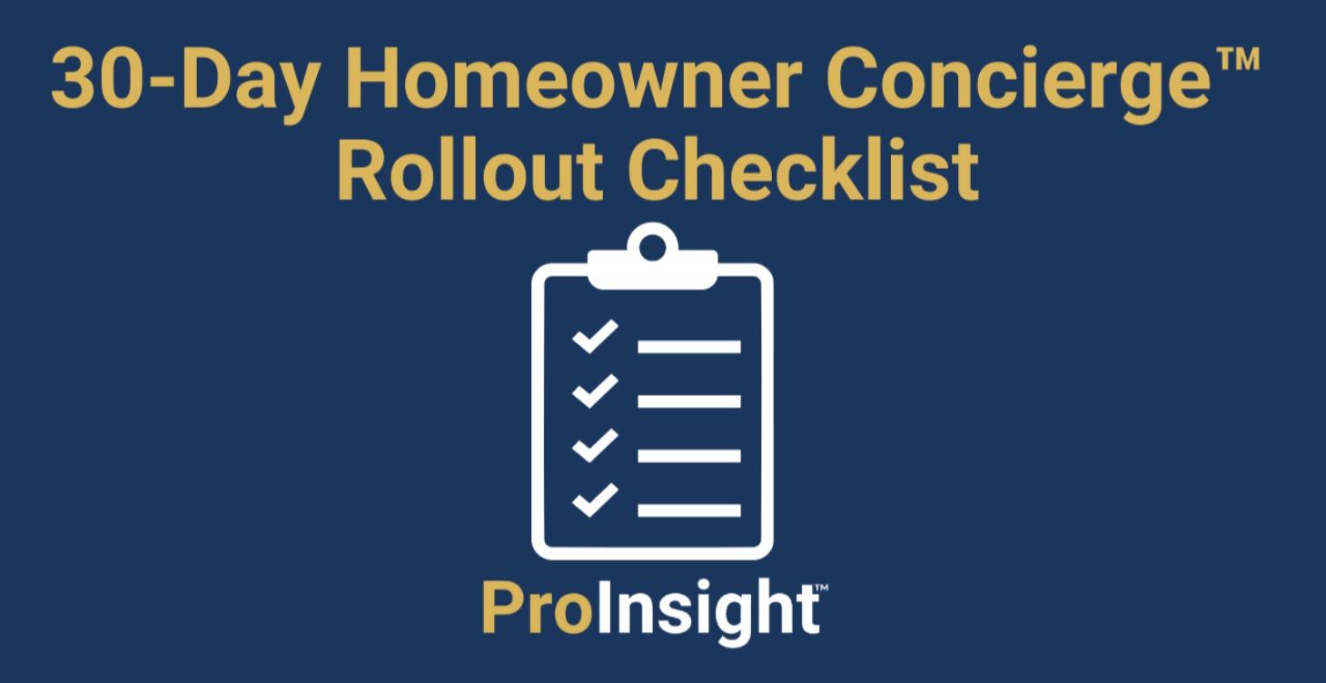 30-Day Homeowner Concierge™ Rollout Checklist