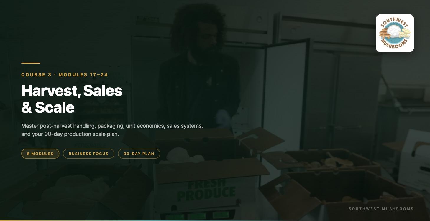 Mushroom Cultivation Foundations - Course 3