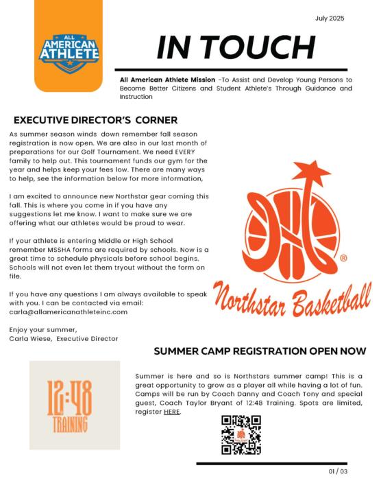 All American Athlete/NorthStar Basketball News Letter