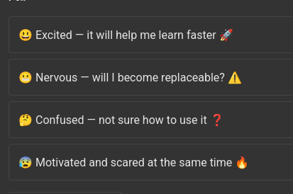 Weekly polls : Tools & Mindset 🤖💭