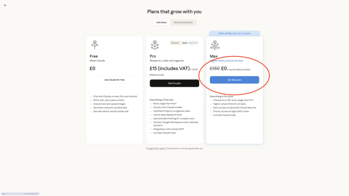 Just got 3 months of access to Claude Code (Max plan).